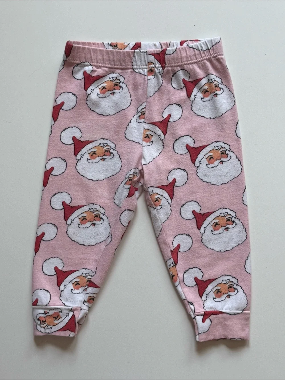 Pink Chicken Baby Girl Pink Santa Print Pajama Set - Size 6/12M